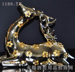 坐式梅花鹿摆件小号