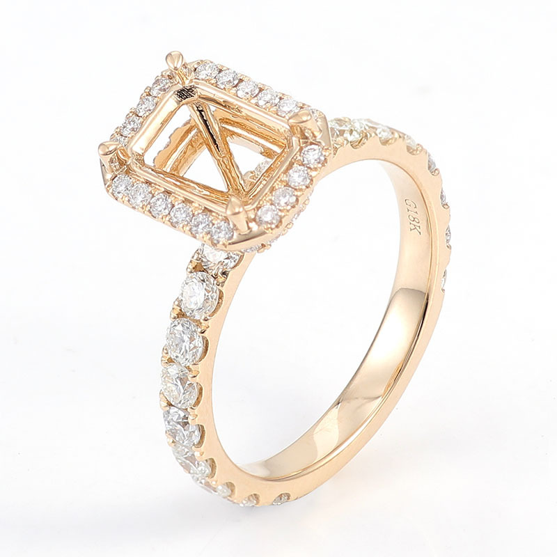 18K金戒托莫桑戒指 优质工厂批发,打造永恒金婚戒